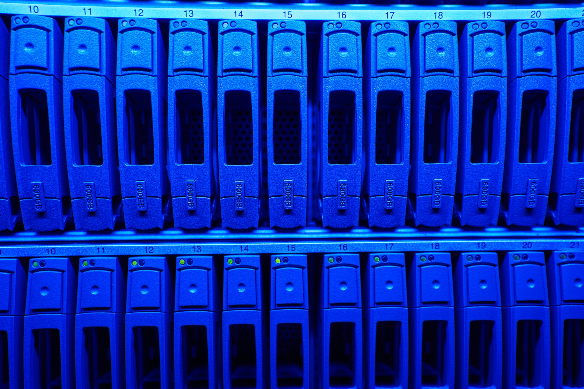 Data backup hard drives from an IT cloud backup system in a data center
